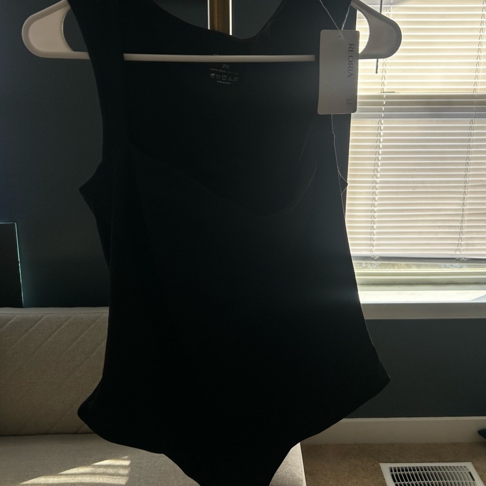 REORIA Butsmooth® Women’s Sexy Square Neck Double Lined Basic Bodysuit